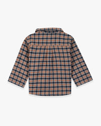 Pan cotton shirt - Grey and orange checked