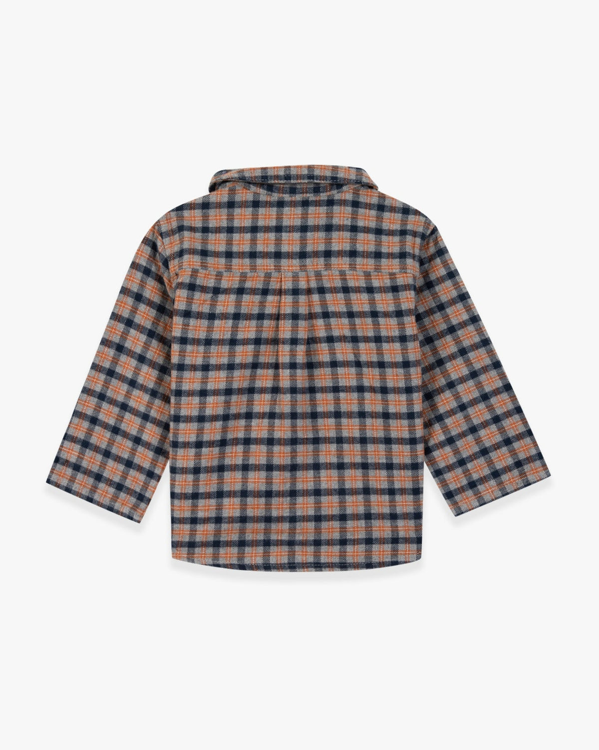 Pan cotton shirt - Grey and orange checked
