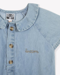 Inca cotton romper - Blue Chambray