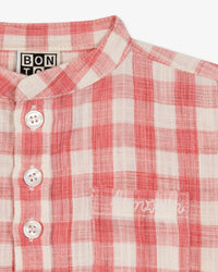 Matt Baby Cotton Shirt - Red Chequered