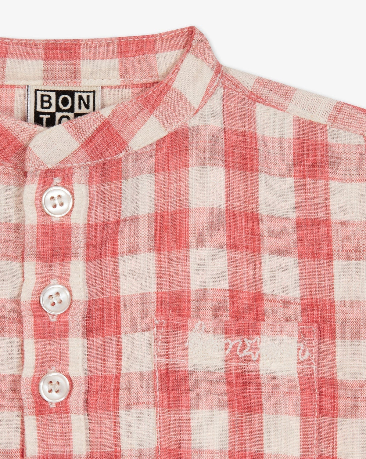 Matt Baby Cotton Shirt - Red Chequered