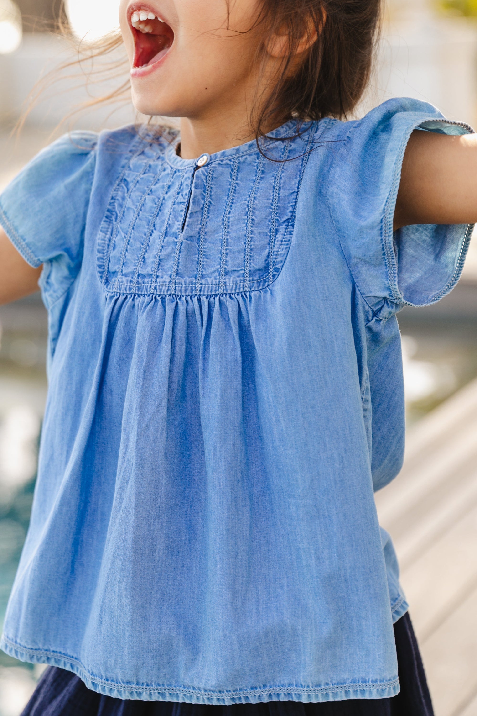 Charlotte blouse - Chambray Bleu