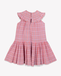 Robe Eglantine en coton - Carreau Parme