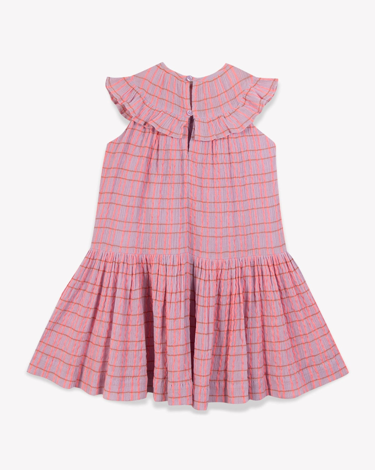 Robe Eglantine en coton - Carreau Parme