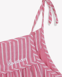 Robe Violette en coton - Rayure Rose Elo