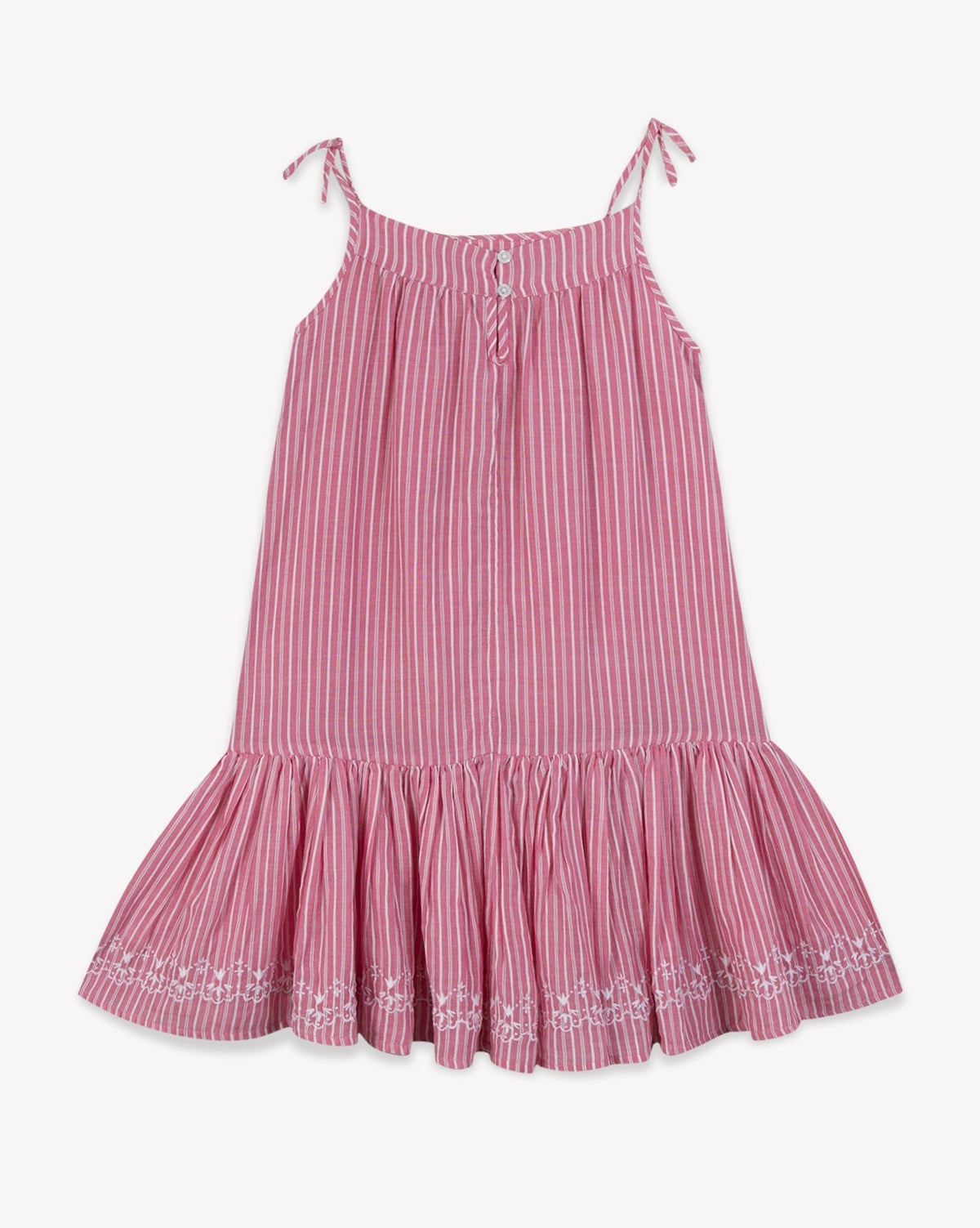Robe Violette en coton - Rayure Rose Elo