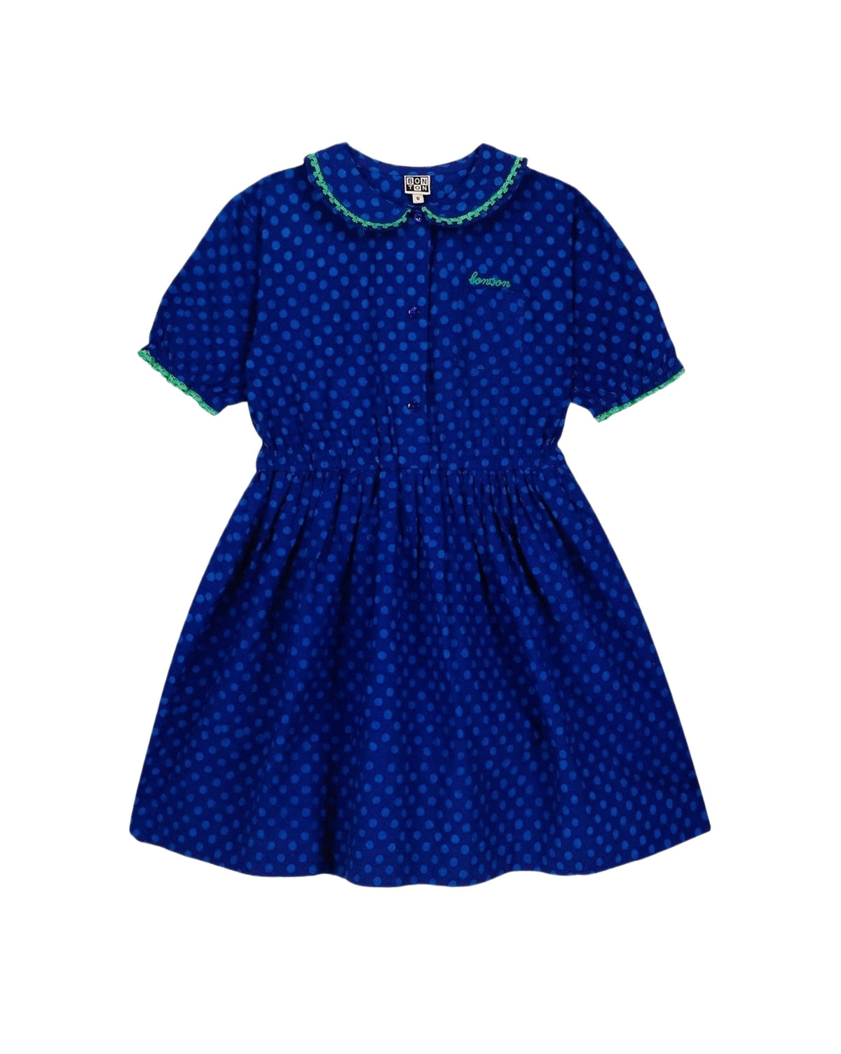 Robe Georgia en coton - Pois Bleu