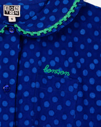 Robe Georgia en coton - Pois Bleu