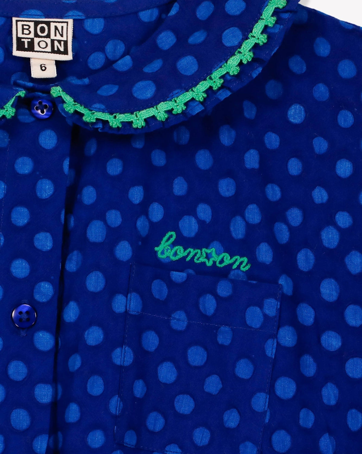 Robe Georgia en coton - Pois Bleu