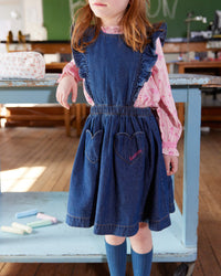 Robe Judith en coton - Chambray Bleu