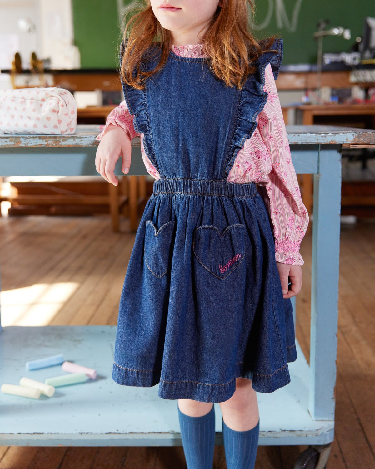 Robe Judith en coton - Chambray Bleu