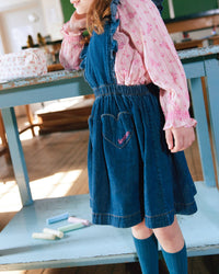 Robe Judith en coton - Chambray Bleu