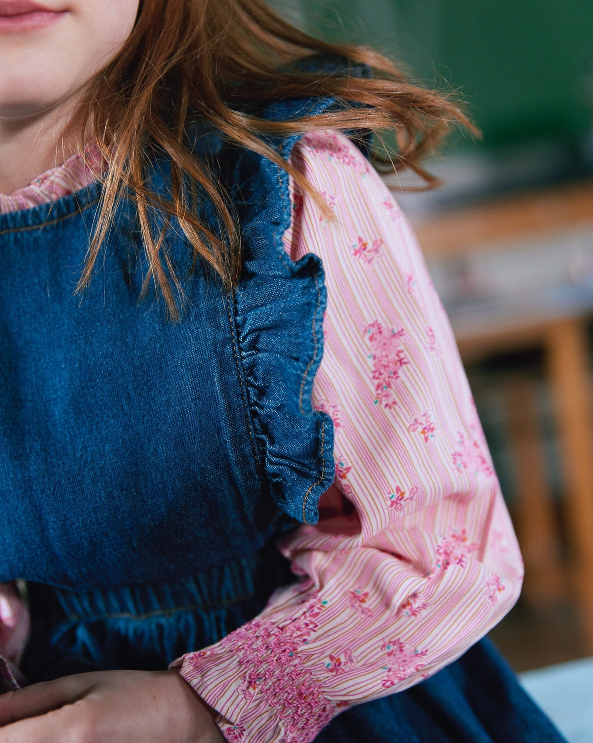 Robe Judith en coton - Chambray Bleu