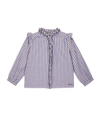 1qty NEW / Polo - Cream and Blue Stripe