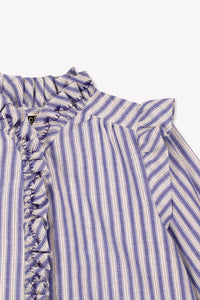 1qty NEW / Polo - Cream and Blue Stripe