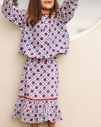Floriane cotton blouse - Faïence print