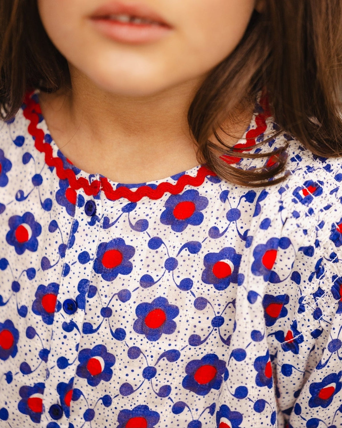 Floriane cotton blouse - Faïence print