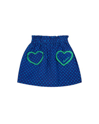 Douchka cotton skirt - Blue polka dots