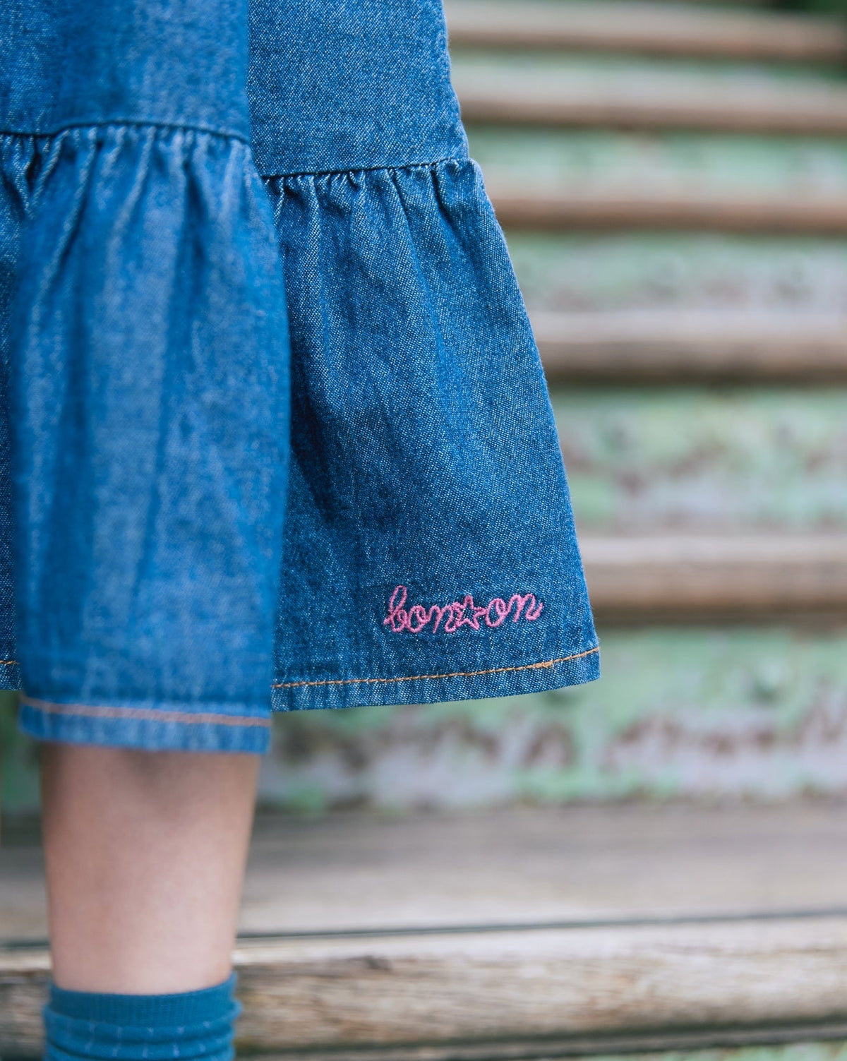 Denon cotton skirt - Blue chambray
