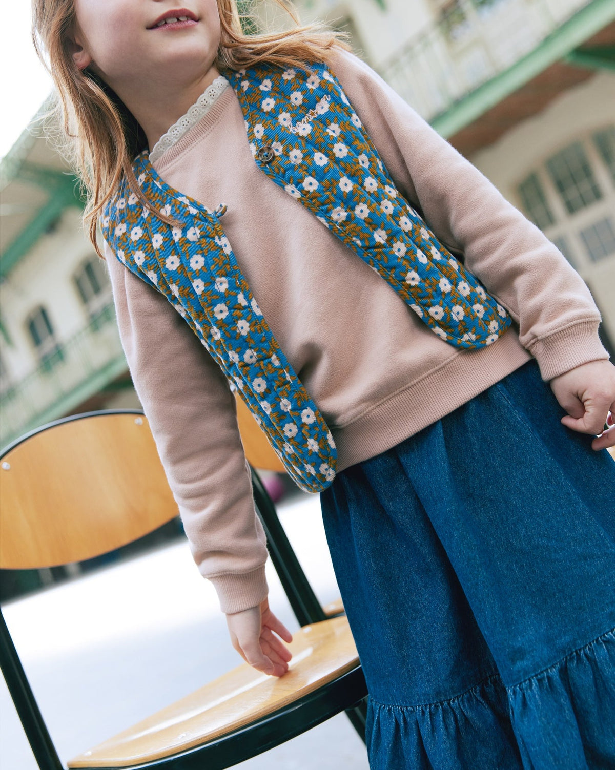 Denon cotton skirt - Blue chambray