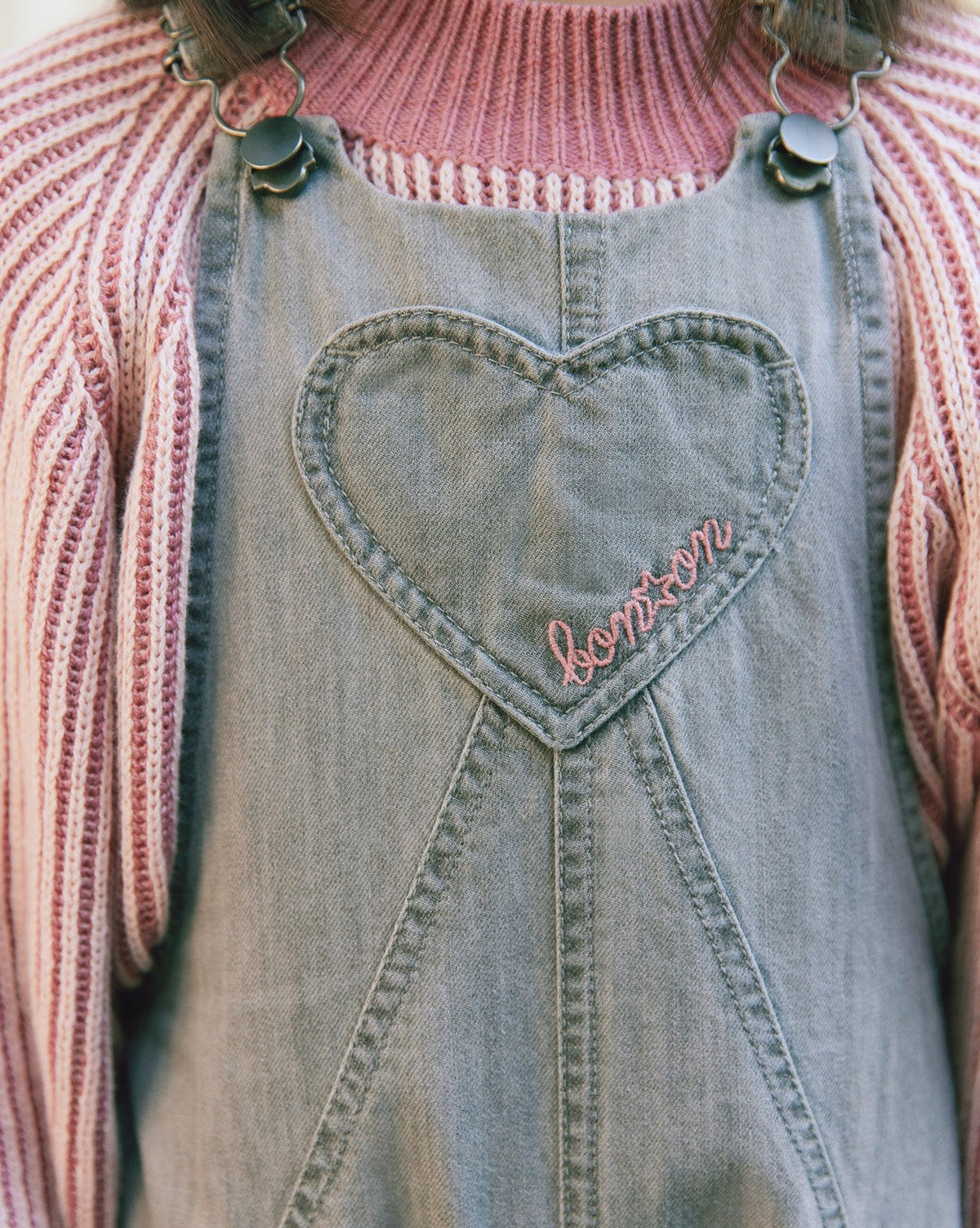 Salopette June en coton - Chambray Gris
