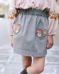 Douchka cotton skirt - Grey chambray