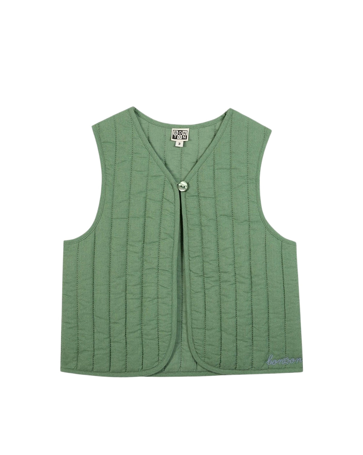 Veston Beti sans manches en coton - Vert Buisson