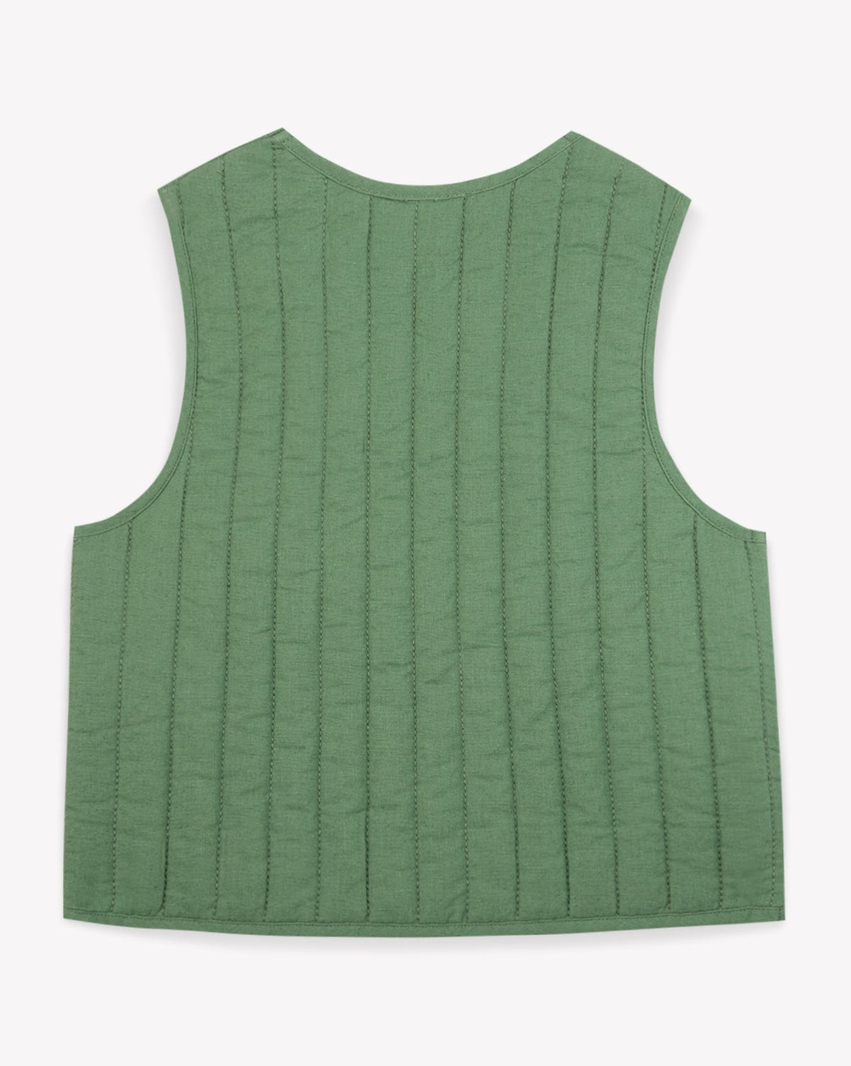 Veston Beti sans manches en coton - Vert Buisson