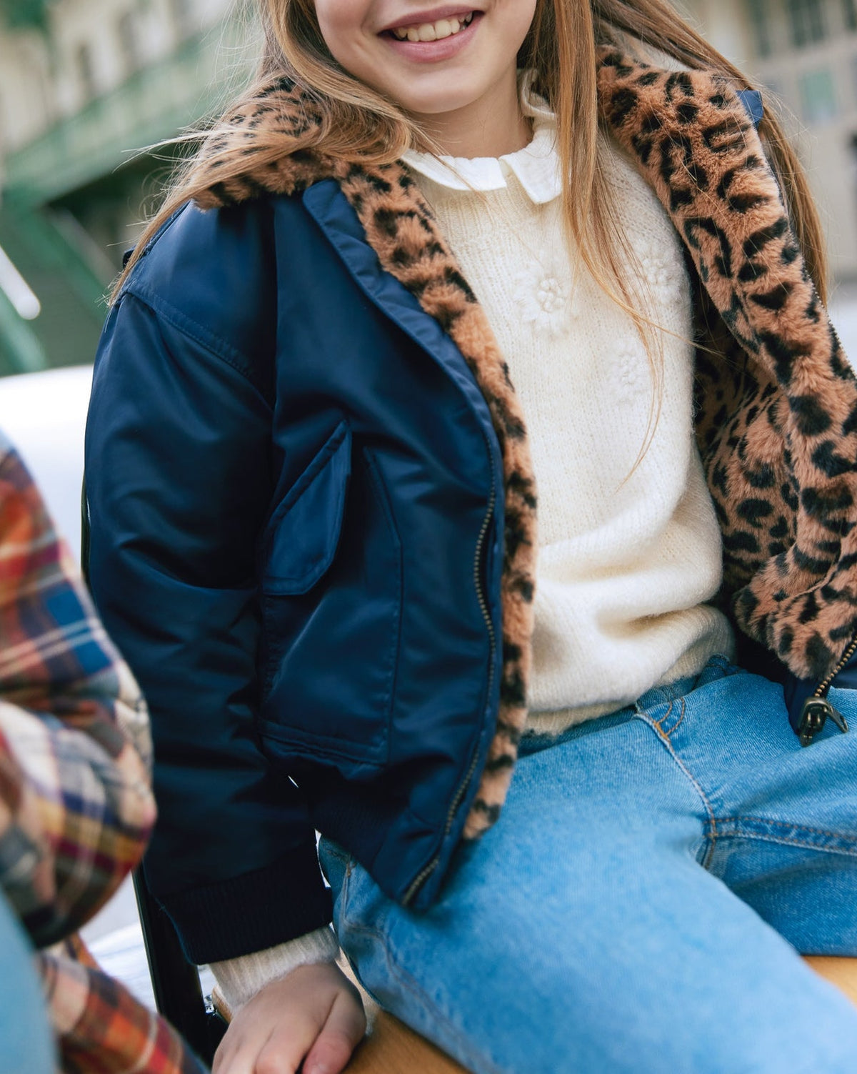 Joyce Bomber Jacket - Navy Bonton