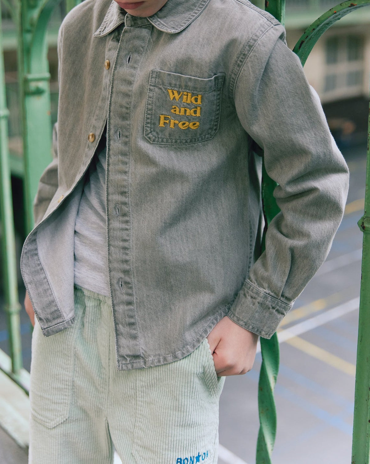 Paname cotton shirt - Grey chambray