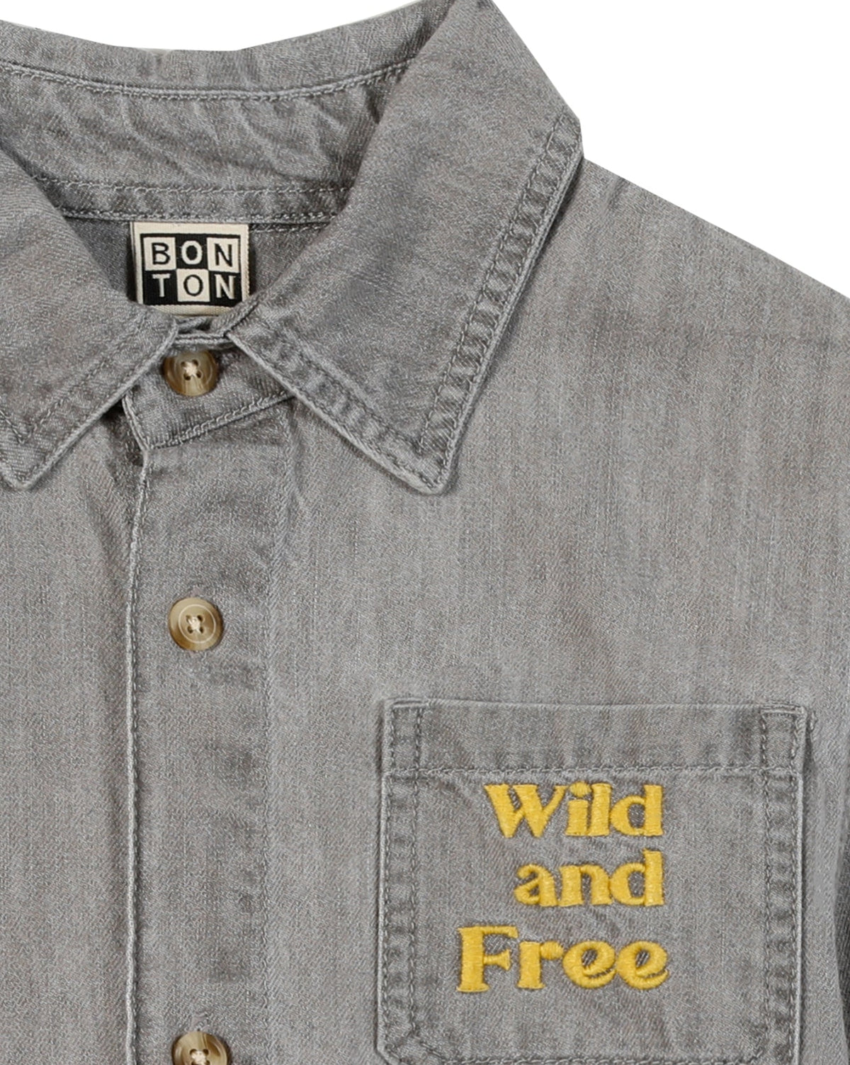 Paname cotton shirt - Grey chambray