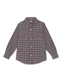 Chemise Paname en coton - Carreau Gris Orange