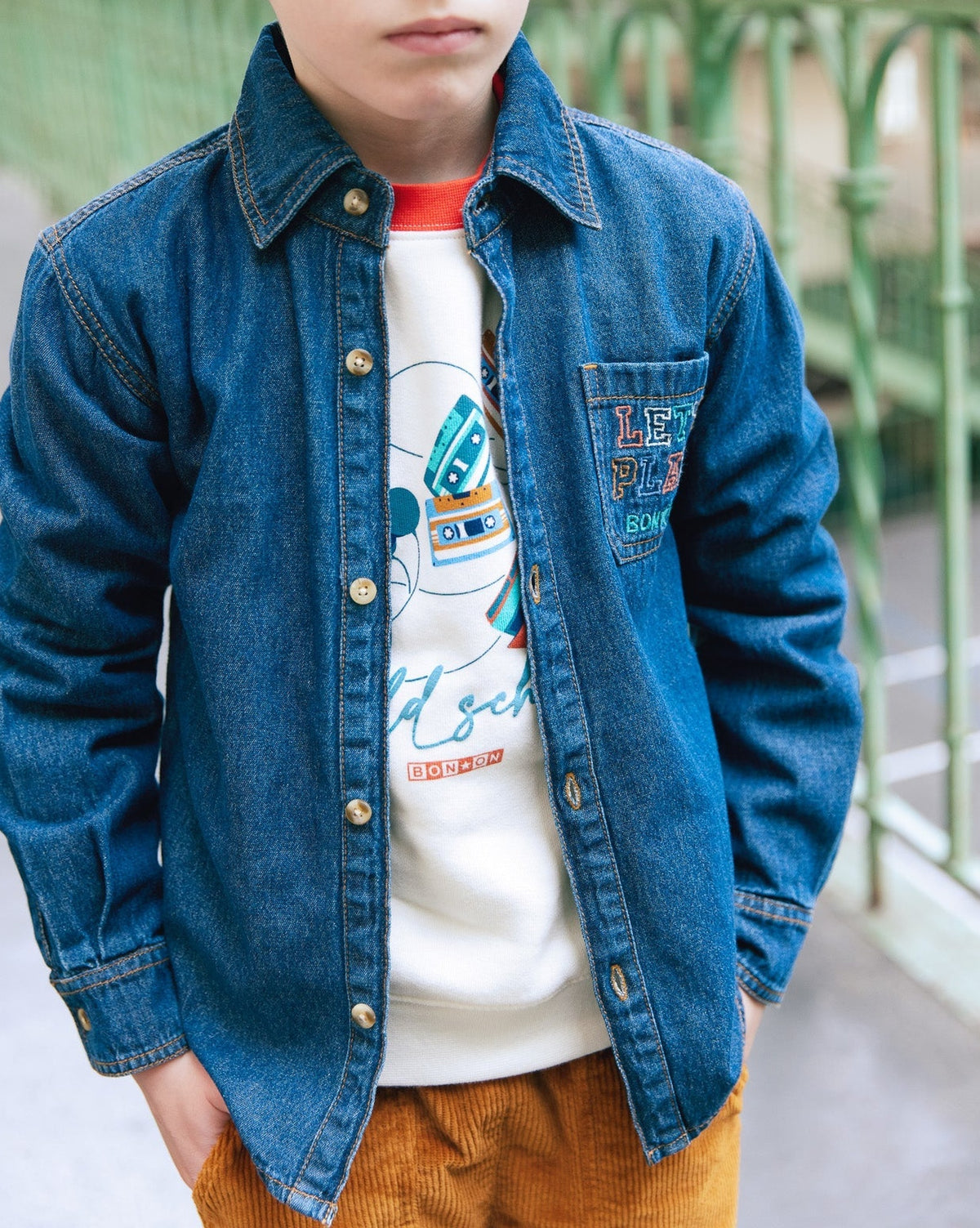 Jerry cotton shirt - Blue chambray
