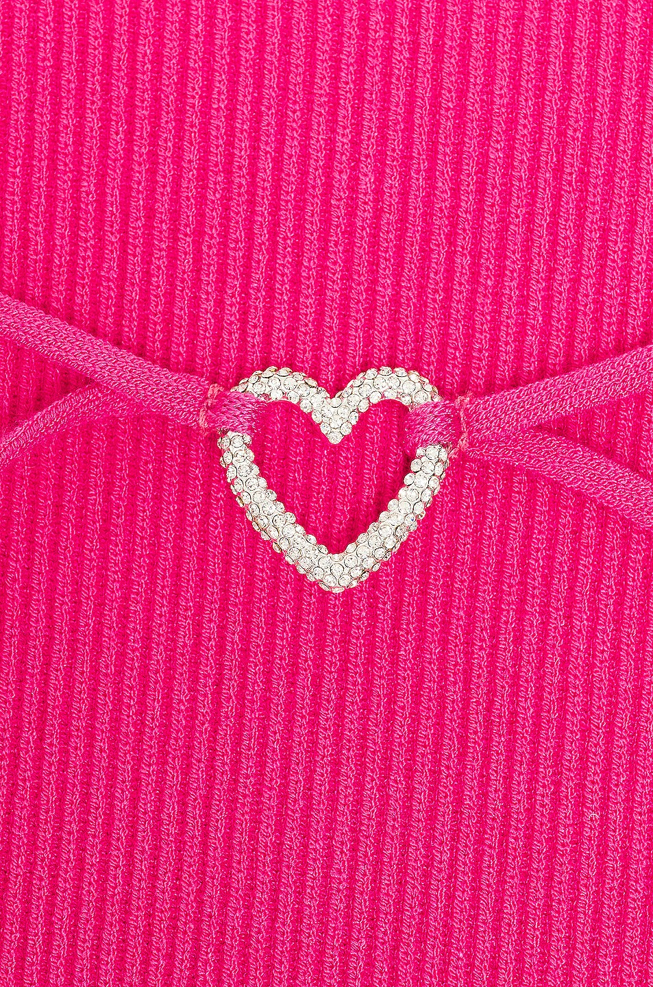 Cristal Heart short dress with rhinestones - Fuchsia