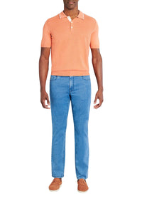 Jean coupe droite à surpiqûres - Orange & Bleu