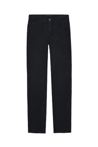 Jean à broderie et surpiqûres - Noir