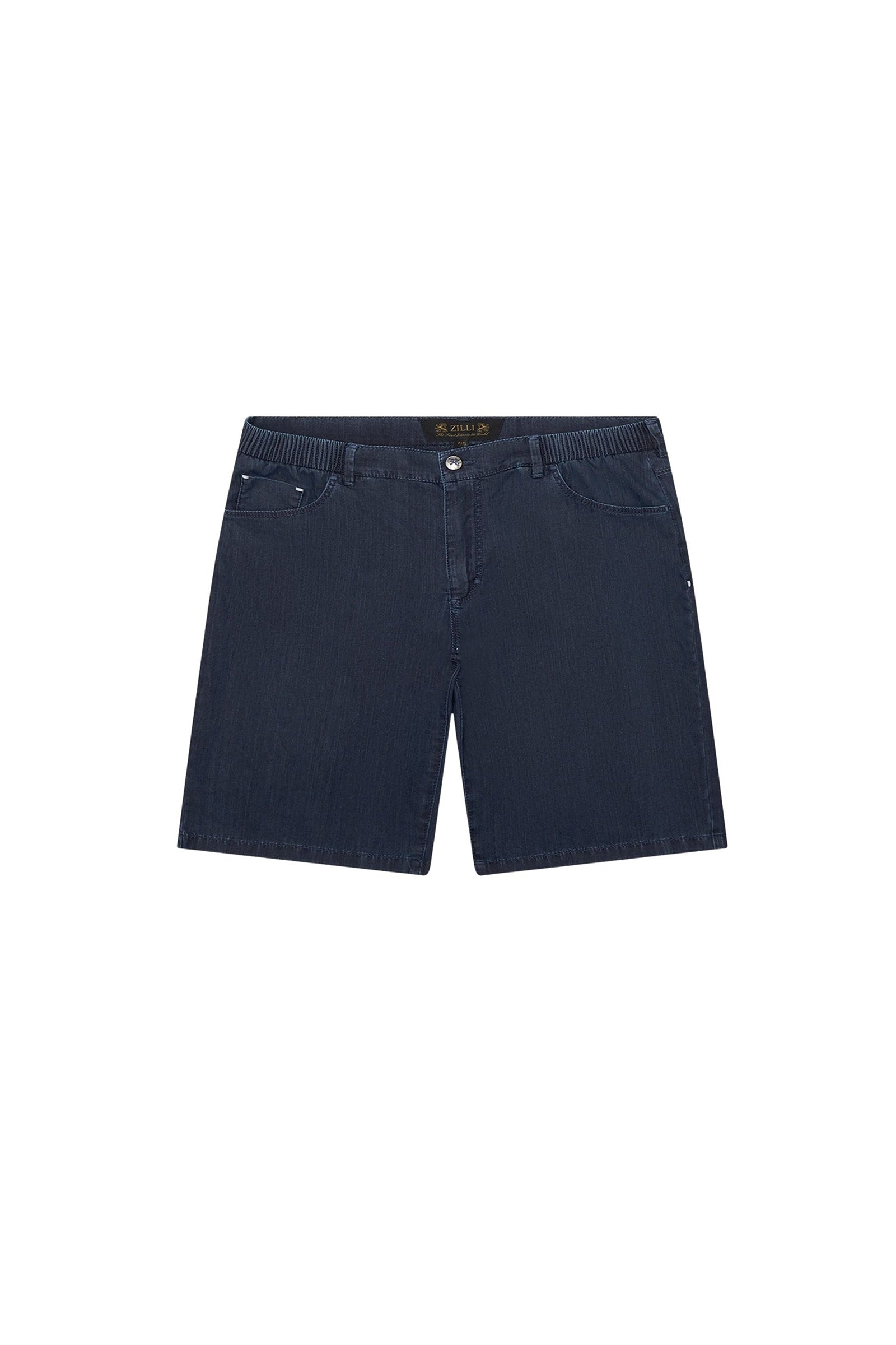 Short à surpiqûres - Bleu