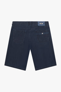 Short à surpiqûres - Bleu