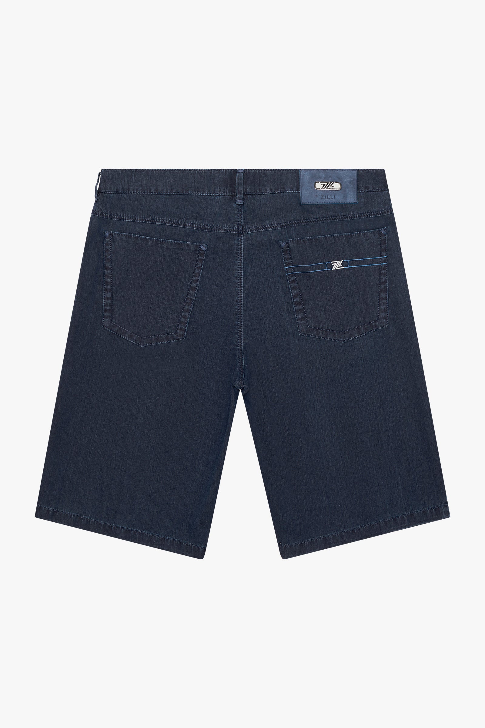 Short à surpiqûres - Bleu