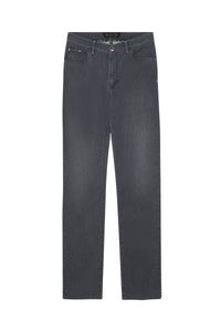 Jean droit à broderie délavé - Gris