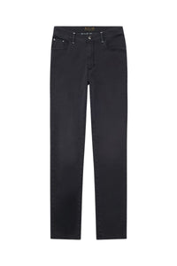 Jean coupe droite à surpiqûres - Noir