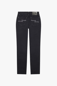 Jean coupe droite à surpiqûres - Noir