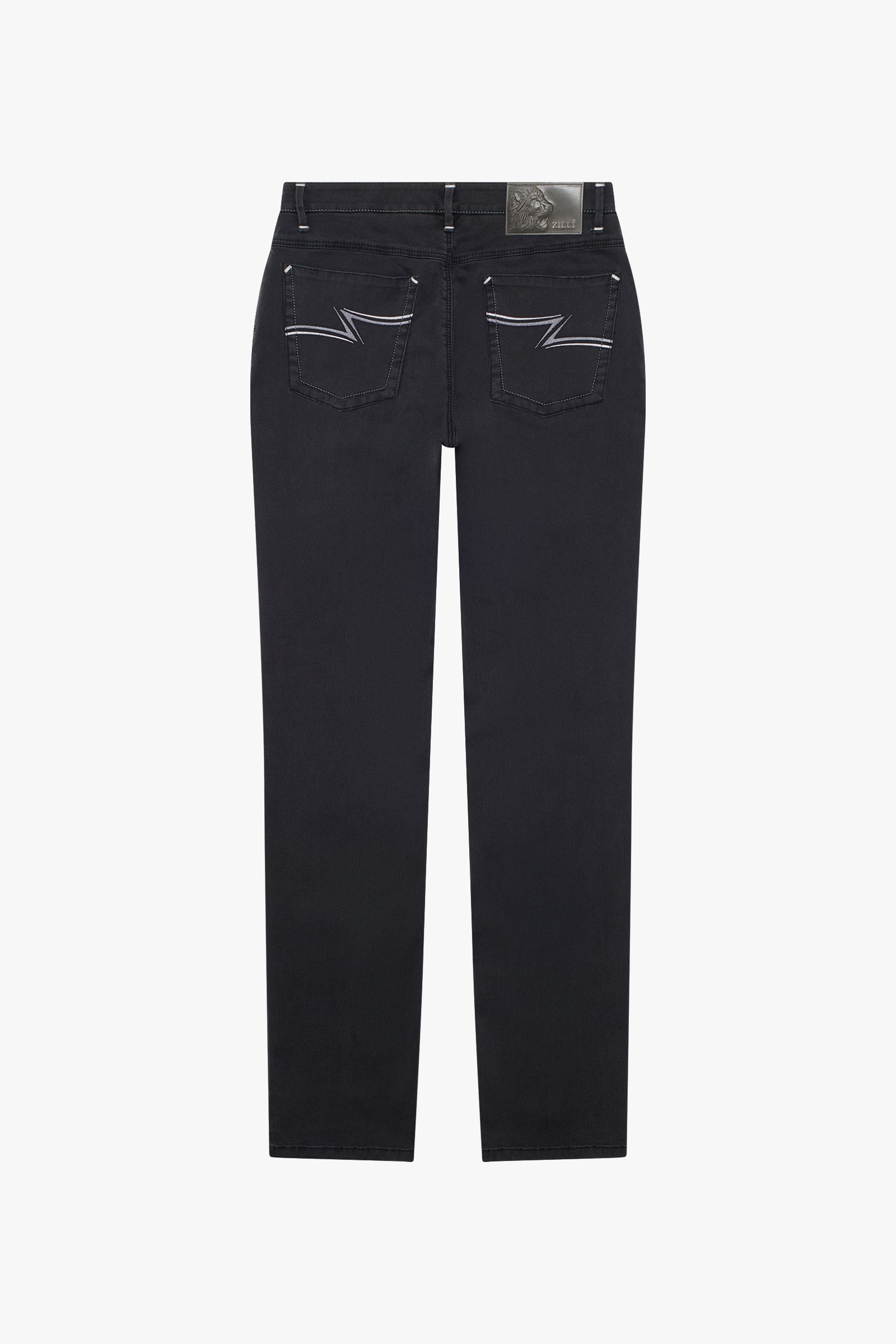 Jean coupe droite à surpiqûres - Noir