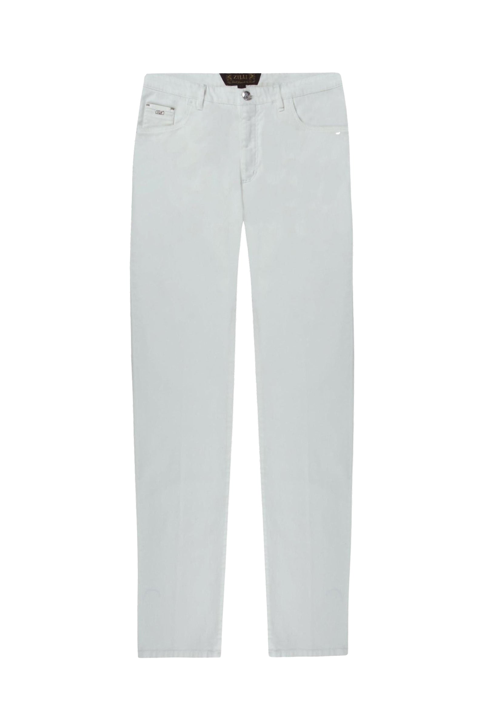 Tone-on-tone embroidered skinny jeans - White