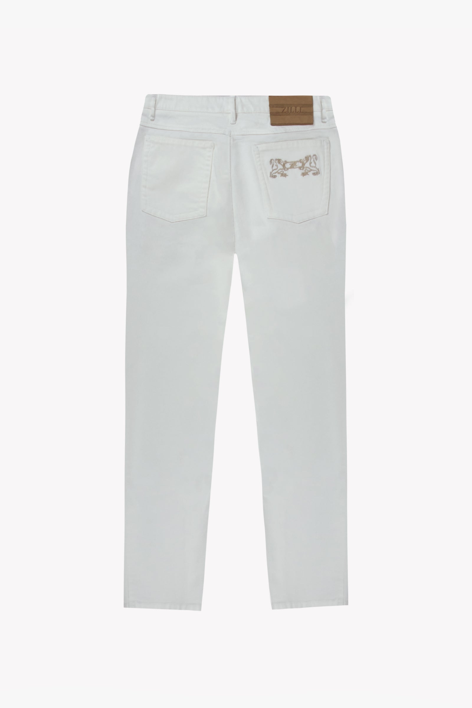 Tone-on-tone embroidered skinny jeans - White