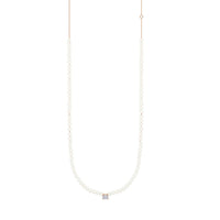mini midnight pearl & diamond necklace