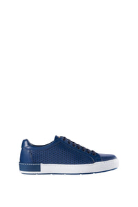 Baskets basses ajourées en cuir - Bleu & Blanc