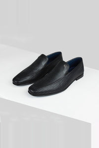 Mocassins à motif gaufré en cuir - Noir