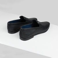 Mocassins à motif gaufré en cuir exotique - Noir