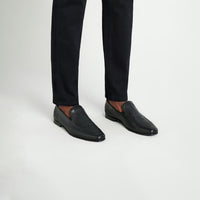 Mocassins à motif gaufré en cuir exotique - Noir